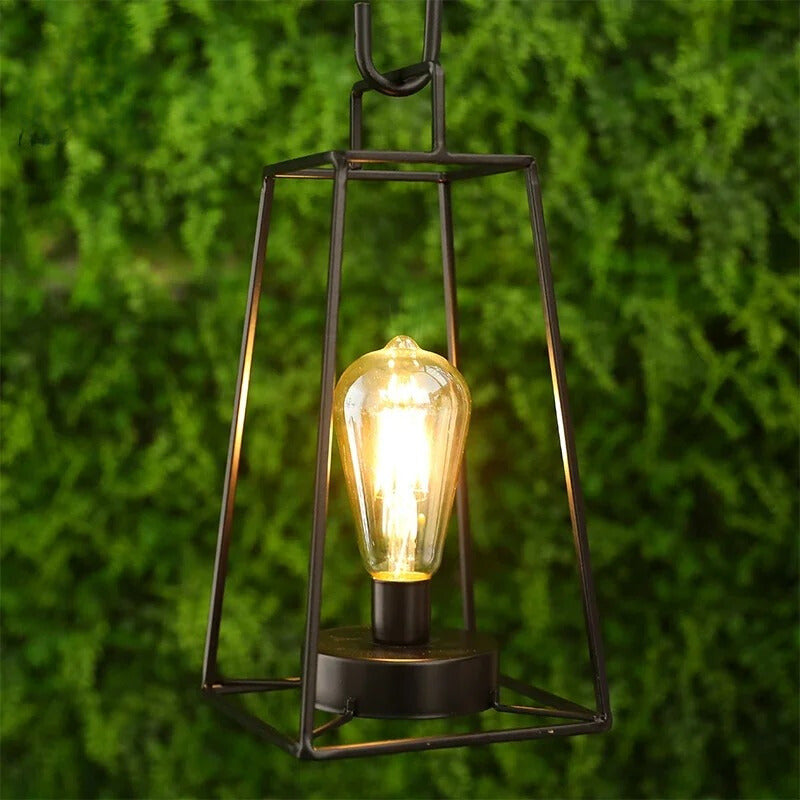 Lampe de chevet industrielle en fer noir avec minuterie