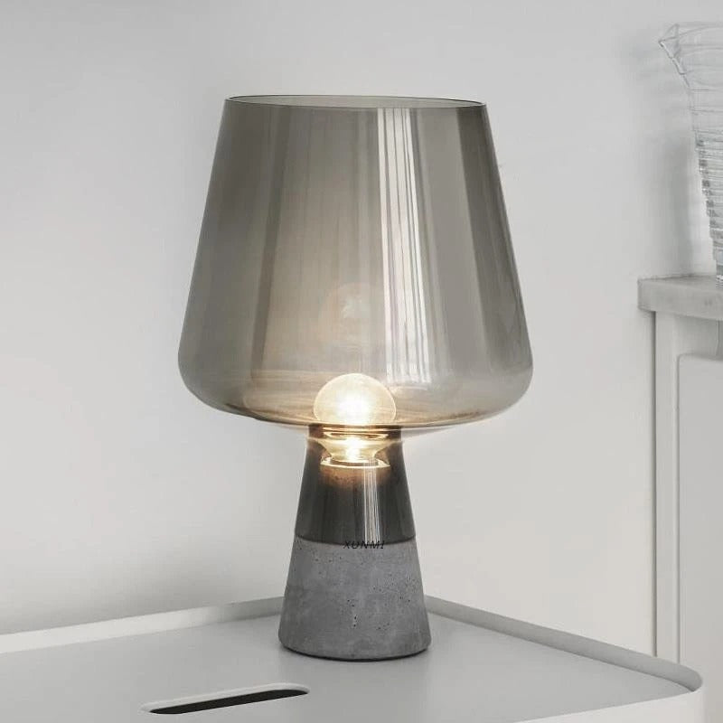 Lampe de Chevet en Ciment et Verre – Style Contemporain