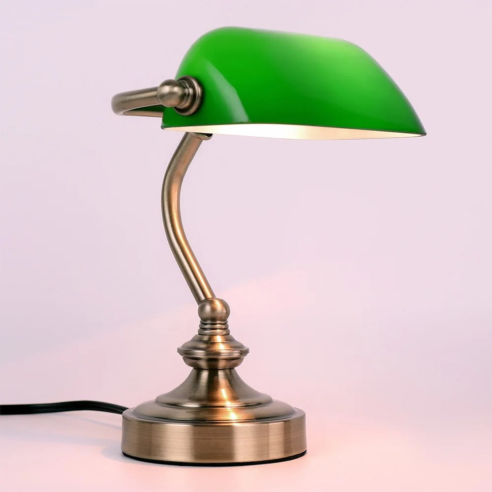 Lampe de Chevet Rétro en Fer Forgé et Verre
