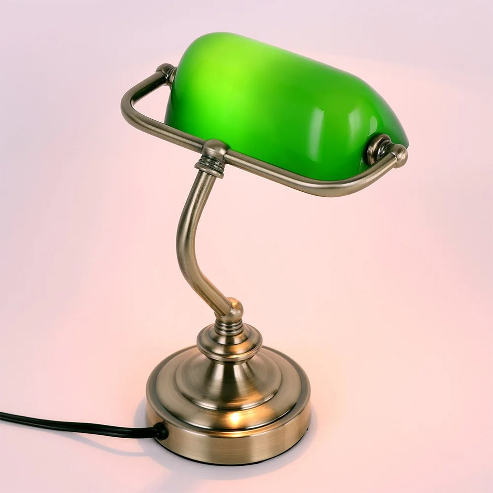 Lampe de Chevet Rétro en Fer Forgé et Verre