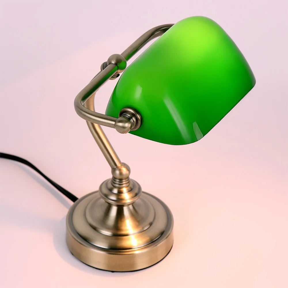 Lampe de Chevet Rétro en Fer Forgé et Verre