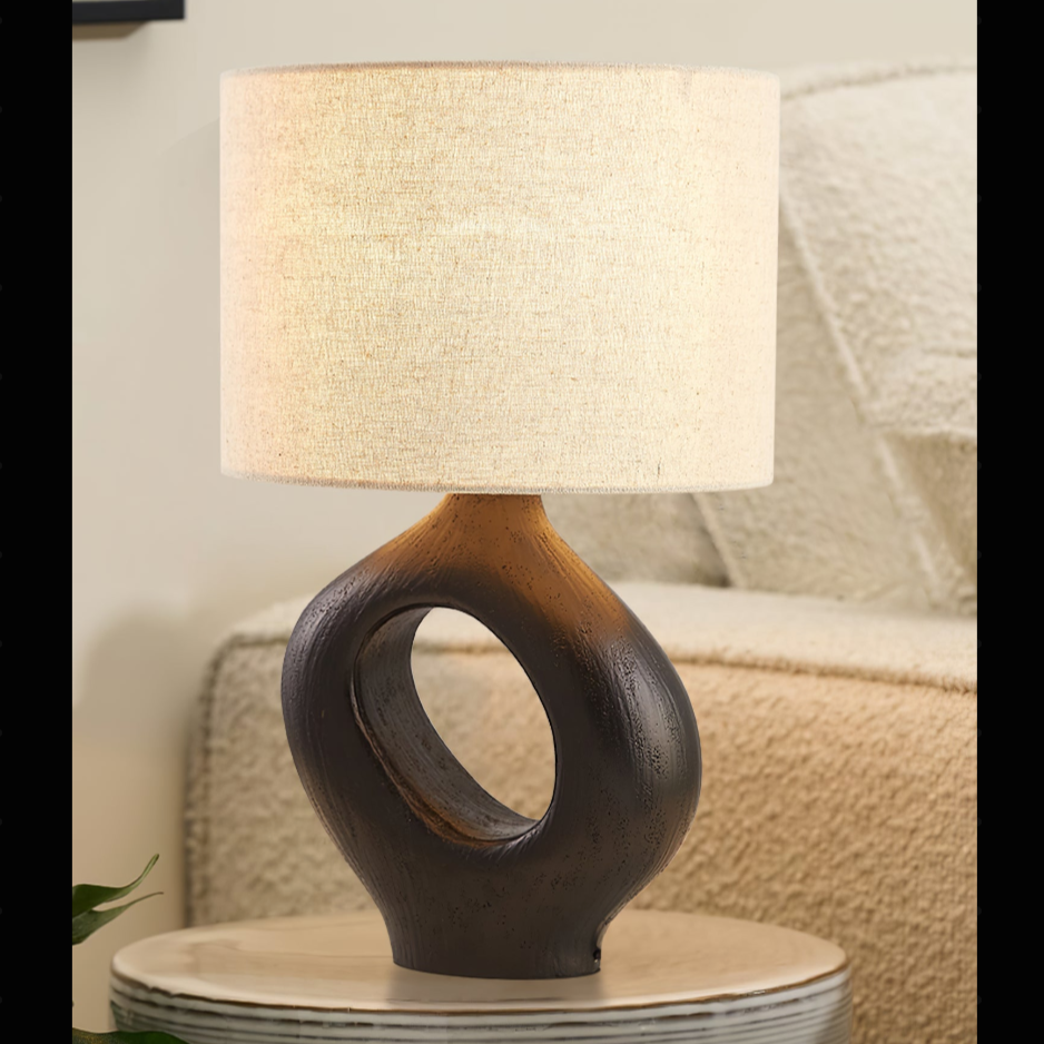 Lampe de Chevet Scandinave en Céramique et Tissu