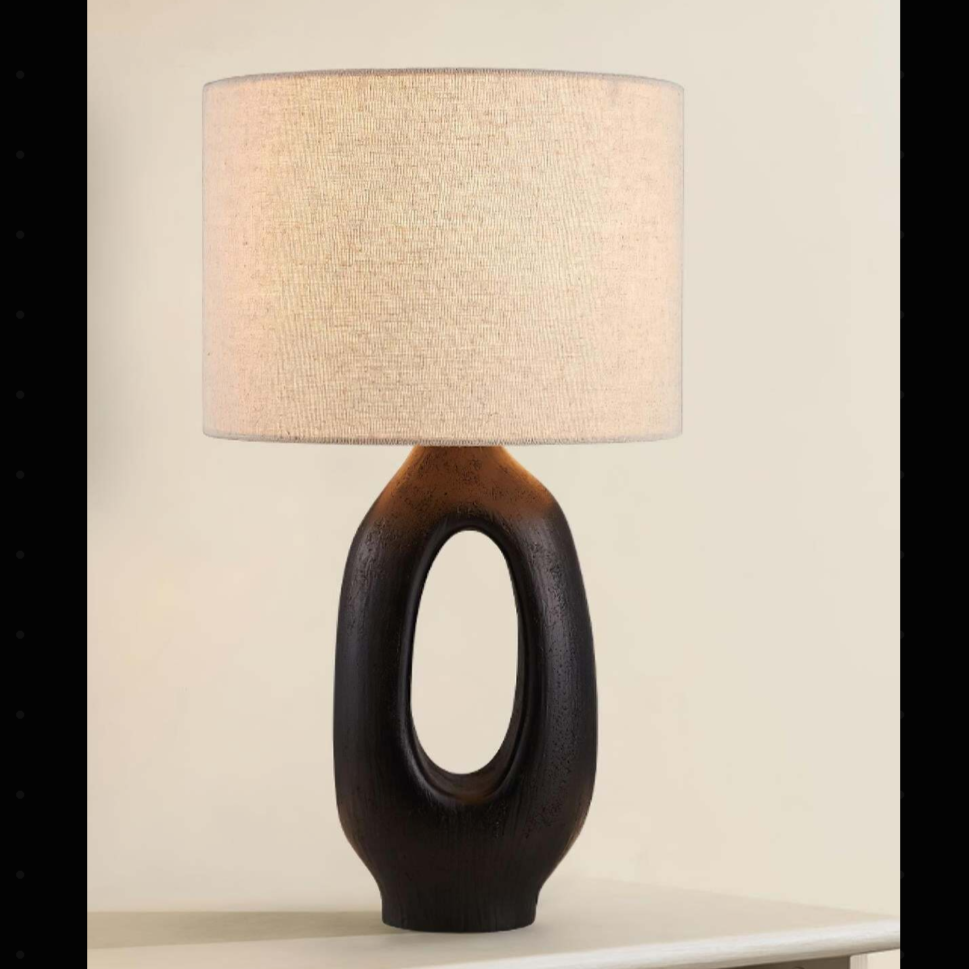 Lampe de Chevet Scandinave en Céramique et Tissu