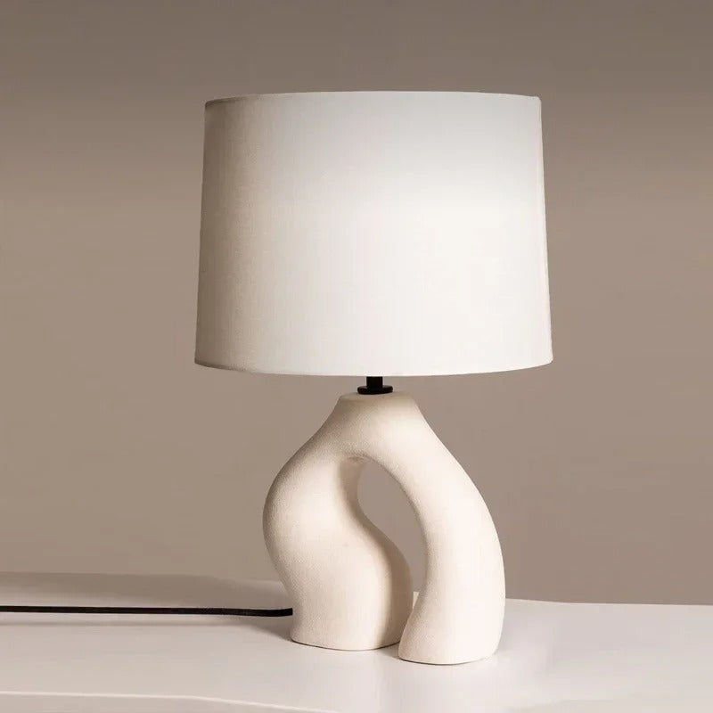 Lampe de Chevet Scandinave en Céramique et Tissu