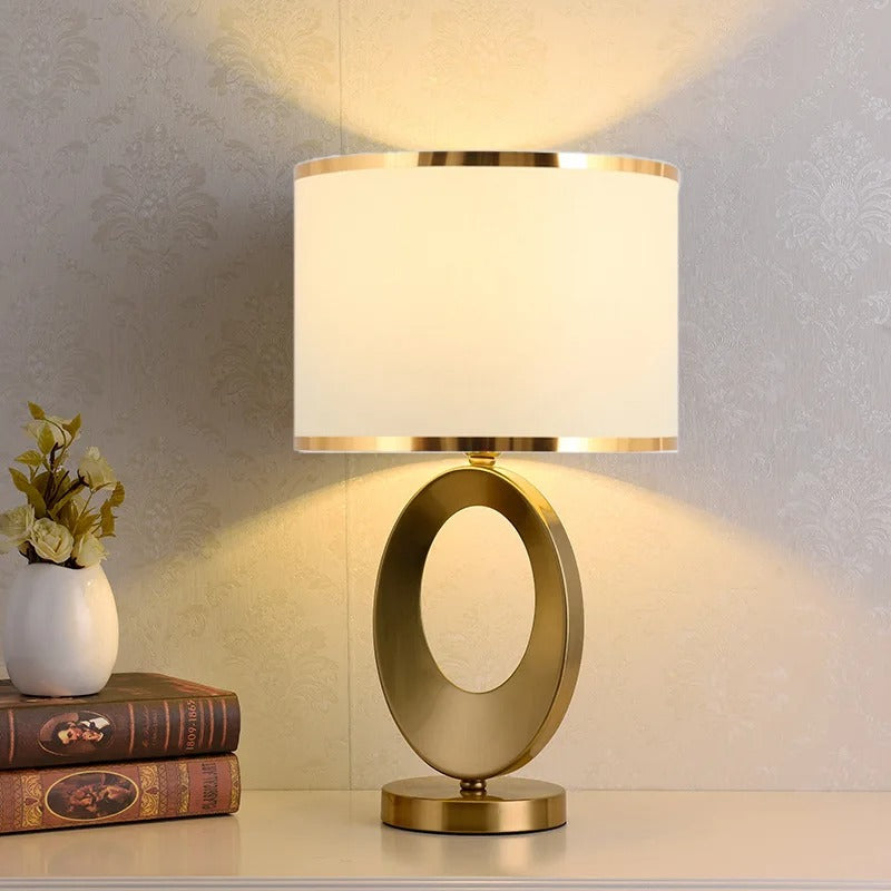 Lampe de Chevet sur Pied en Métal et Tissu