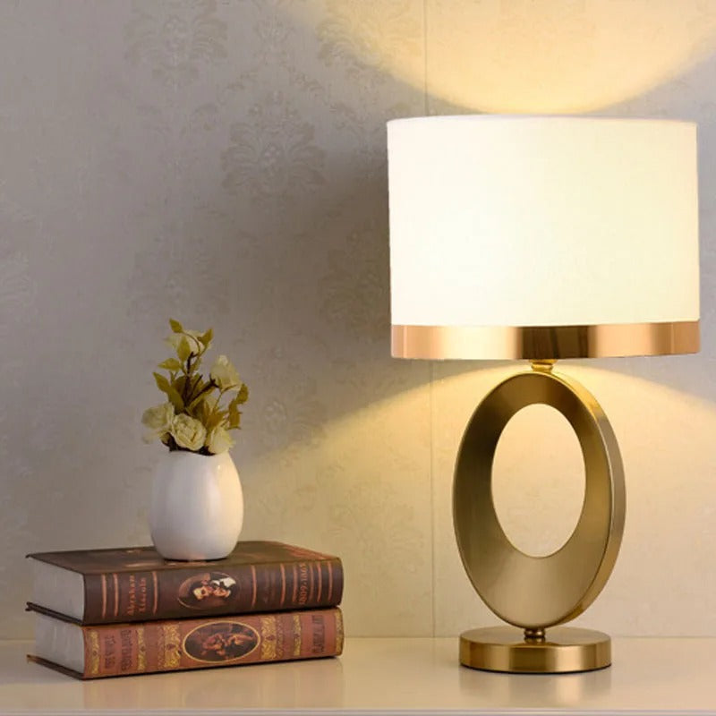 Lampe de Chevet sur Pied en Métal et Tissu