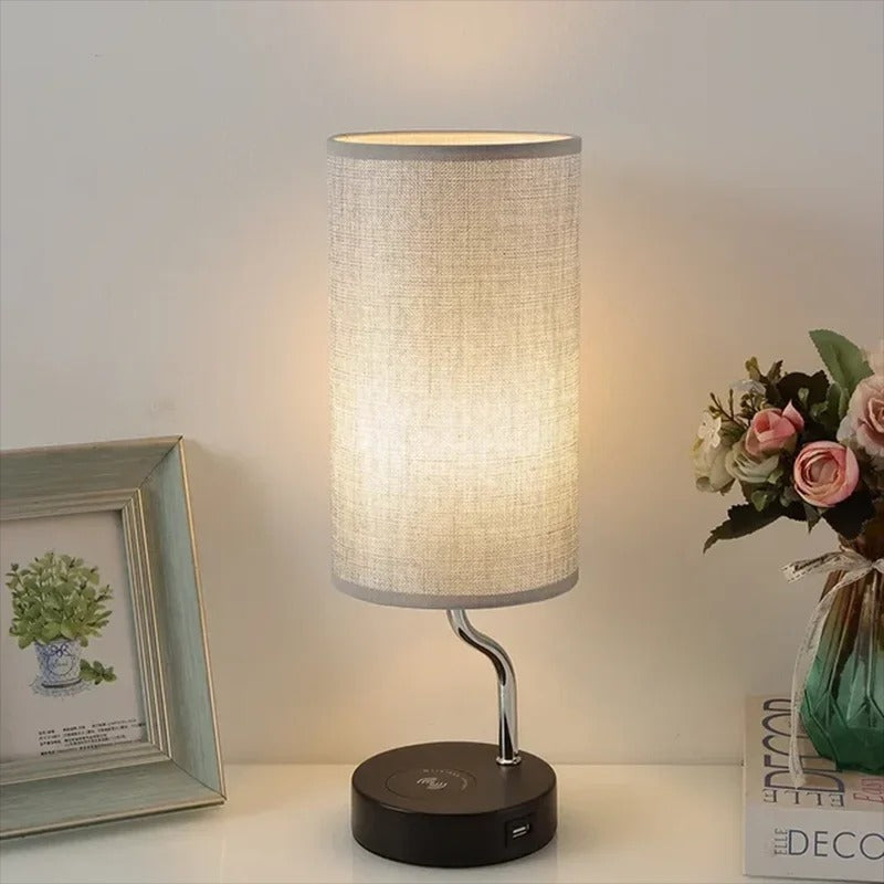 Lampe de Chevet USB avec Chargeur à Induction