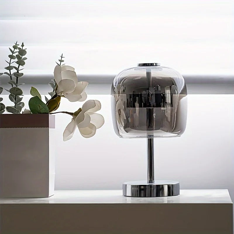 Lampe de Chevet en Verre et Métal – Design Épuré