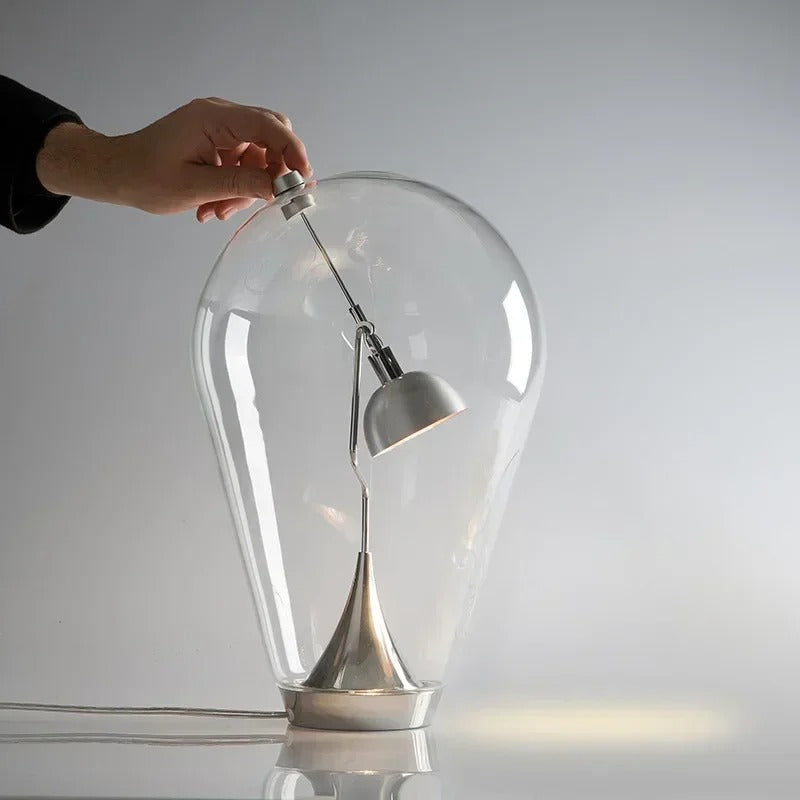 Lampe de Chevet Vintage en Verre et Métal