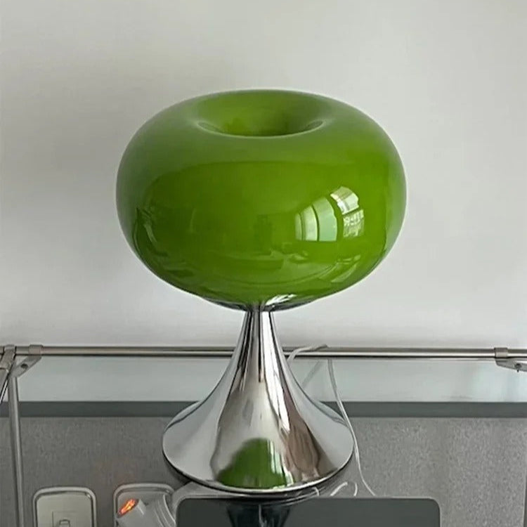 Lampe de chevet design en métal et verre
