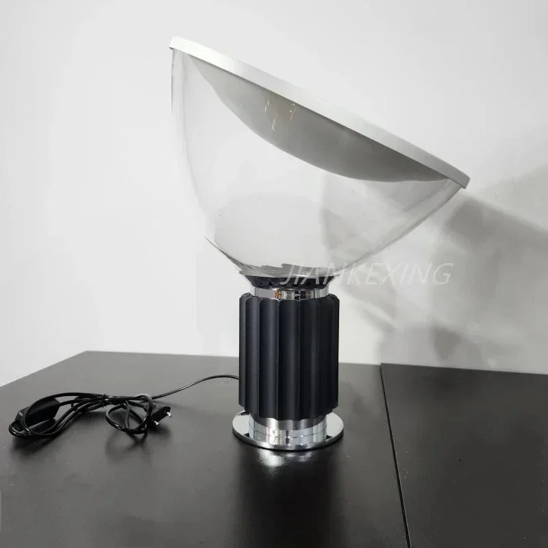 Lampe design italien en verre et aluminium