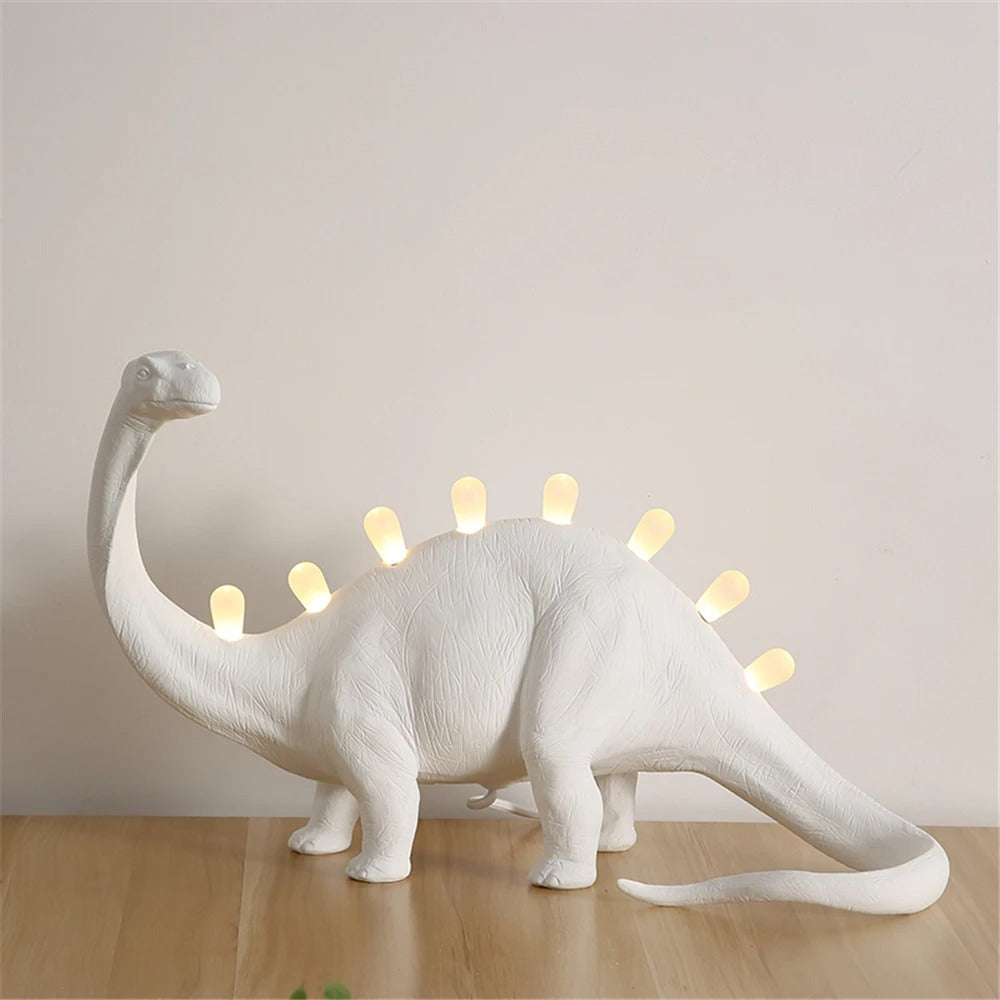 Lampe de chevet dinosaure en résine – LED intégrées