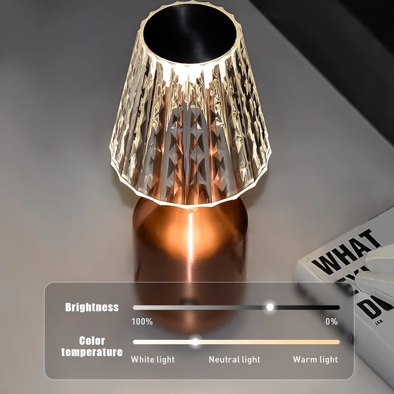 Lampe de Chevet en Cristal Tactile Rechargeable