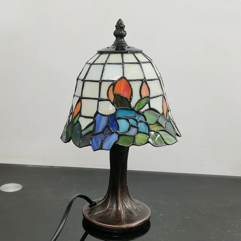 Lampe de Chevet Tiffany Motif Lotus en Vitrail