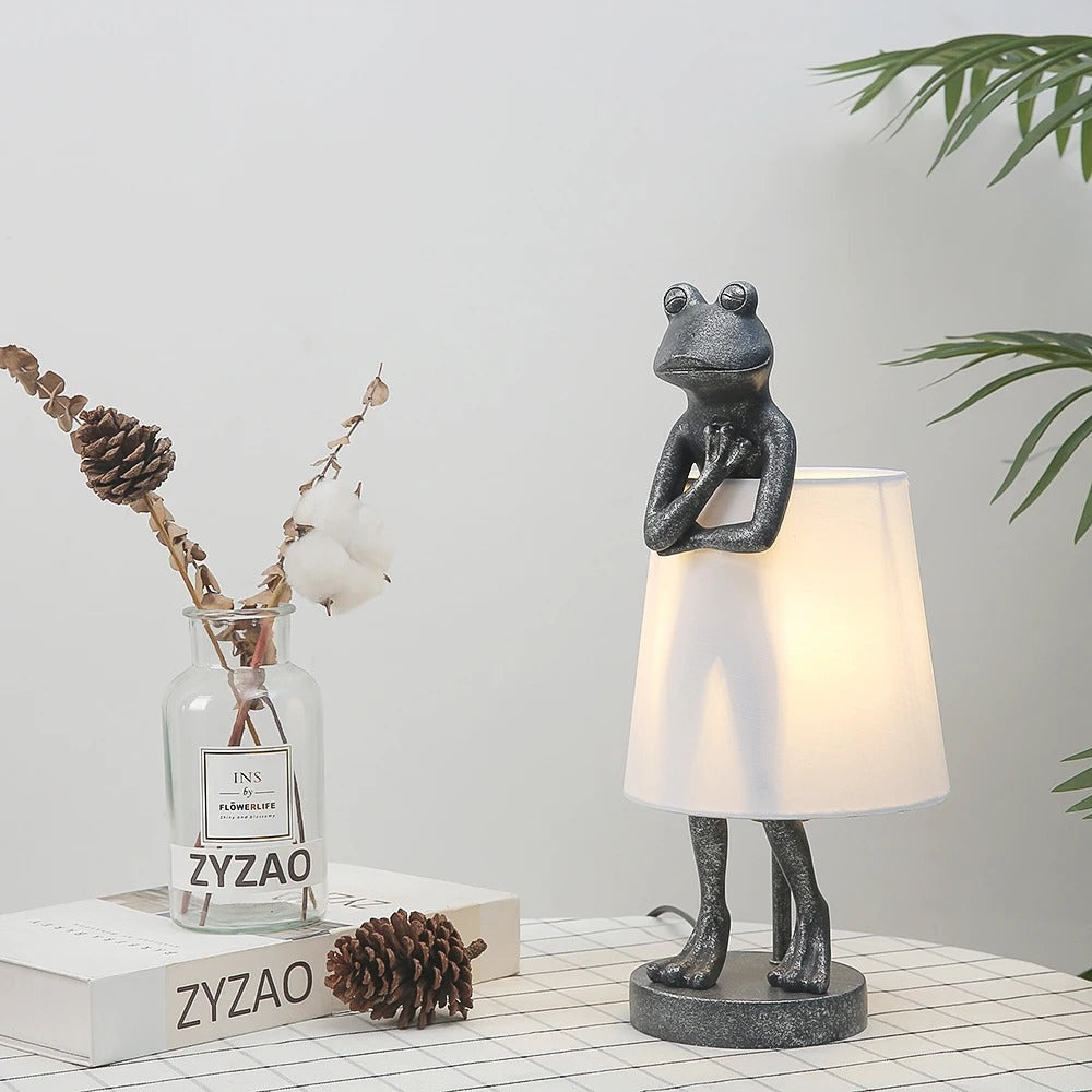 Lampe de Chevet Grenouille en Résine et Tissu