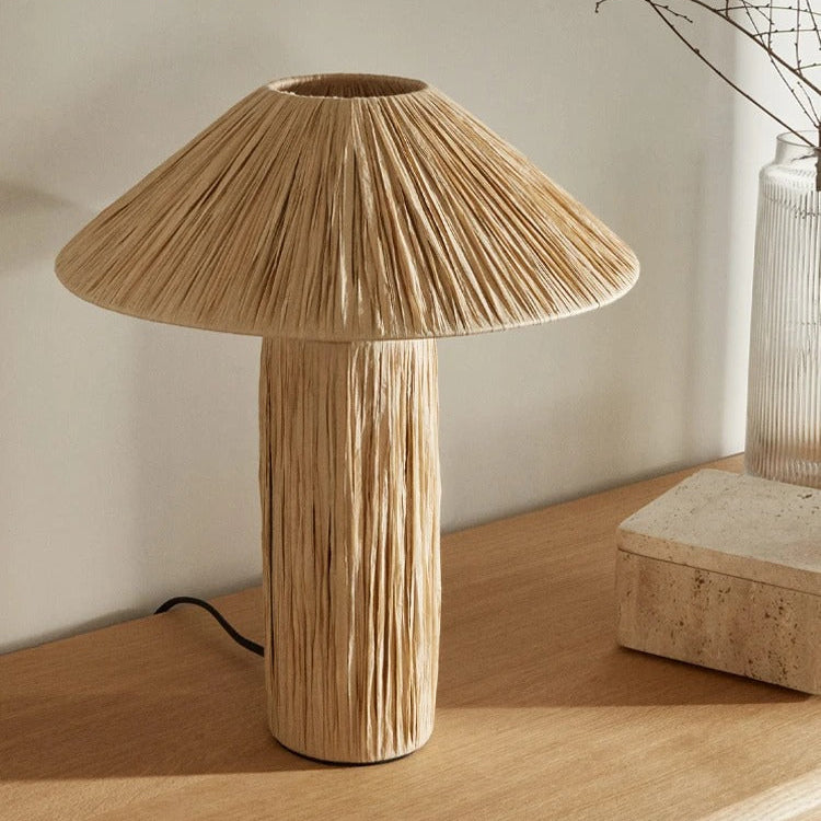 Lampe Japonaise en Raphia Naturel – Style Vintage