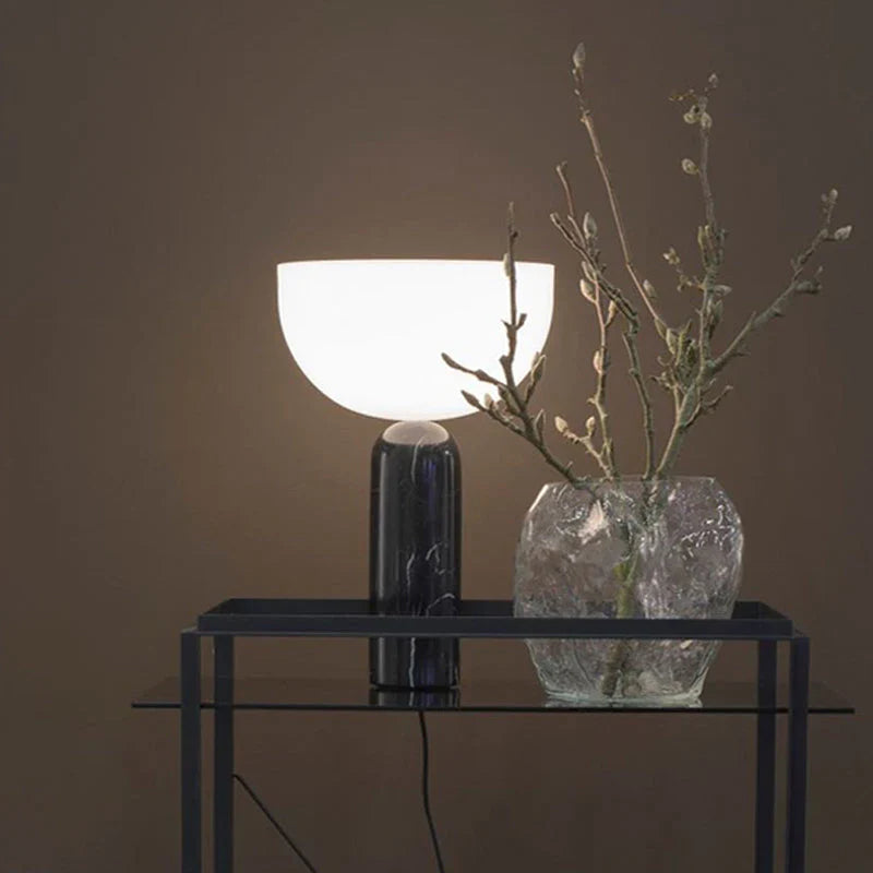 Lampe de Chevet Marbre et Verre – Design Contemporain