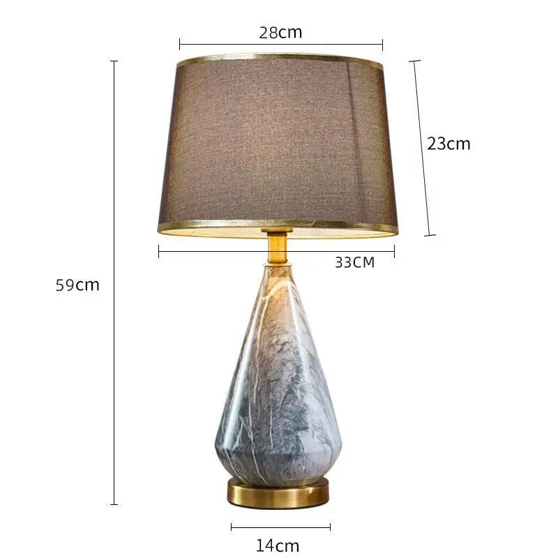 Lampe de chevet pied céramique imitation marbre vintage