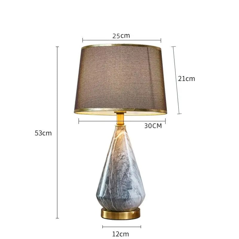 Lampe de chevet pied céramique imitation marbre vintage