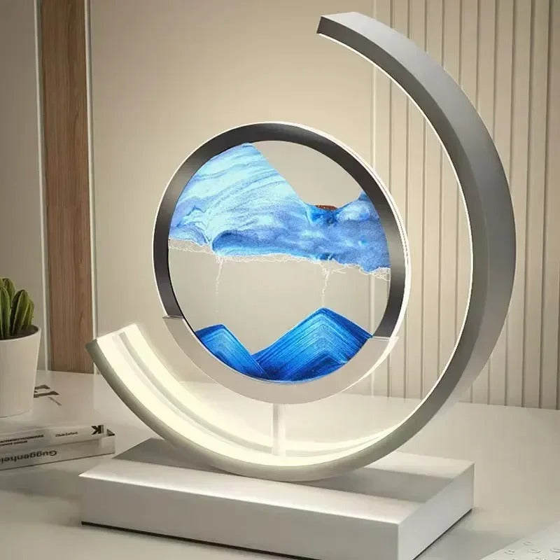 Lampe Sable Mouvant en Métal – Décoration Artistique