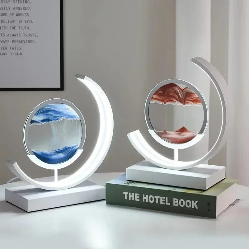 Lampe Sable Mouvant en Métal – Décoration Artistique
