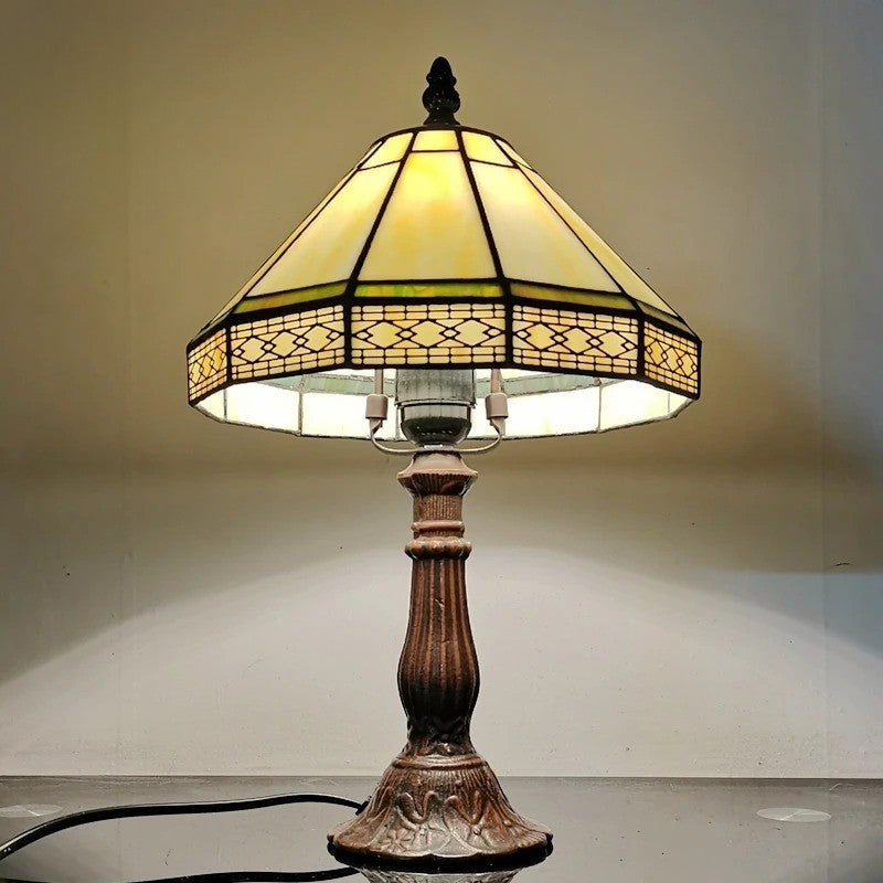 Lampe de Table Style Tiffany en Vitrail