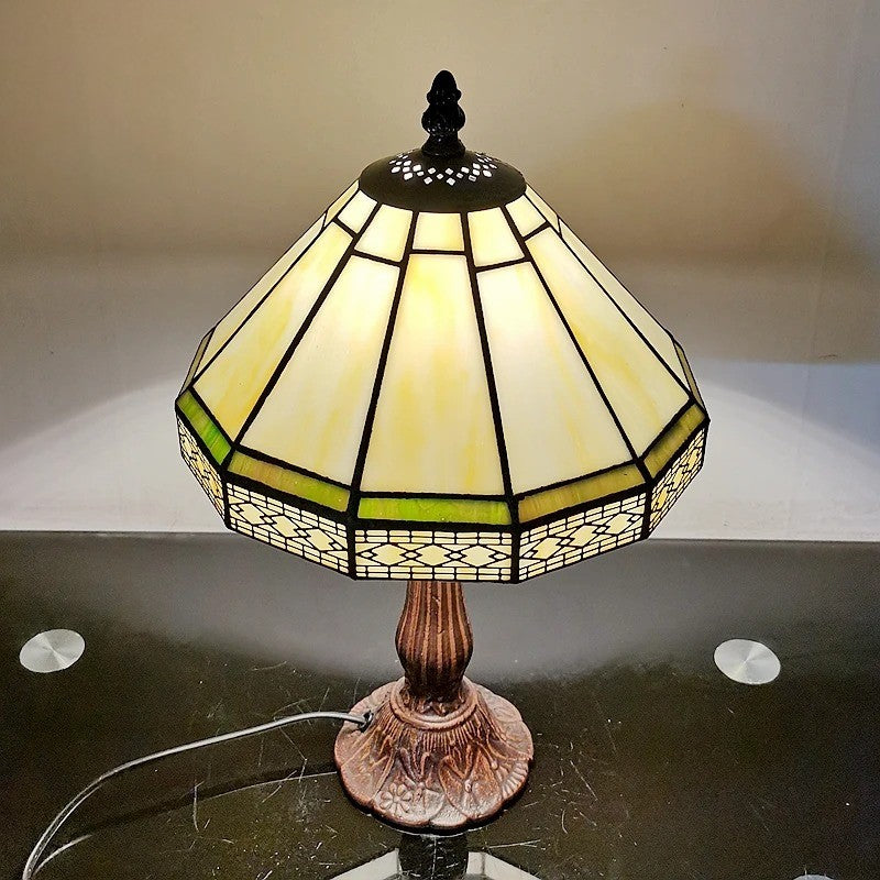 Lampe de Table Style Tiffany en Vitrail