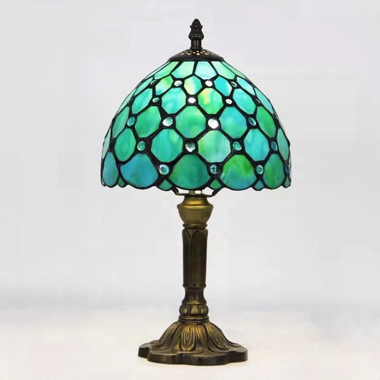 Lampe Tiffany Émeraude en Vitrail – Style Vintage