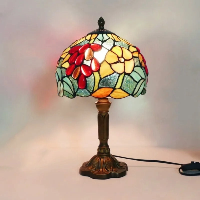 Lampe Tiffany Rubis en Vitrail Artisanale