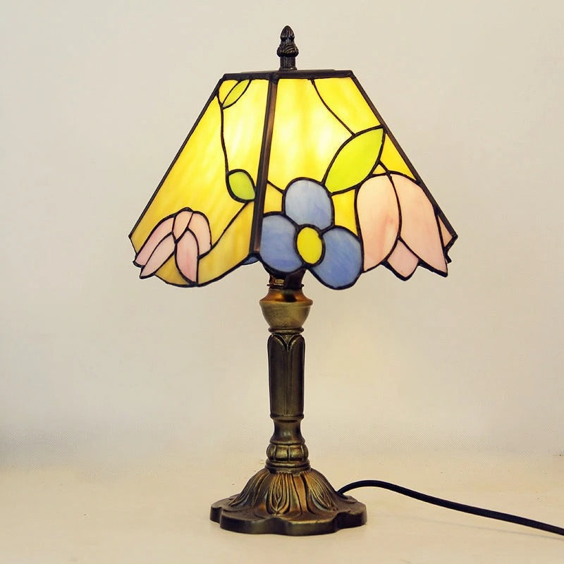 Lampe de Chevet Ancienne Style Tiffany – Verre et Métal
