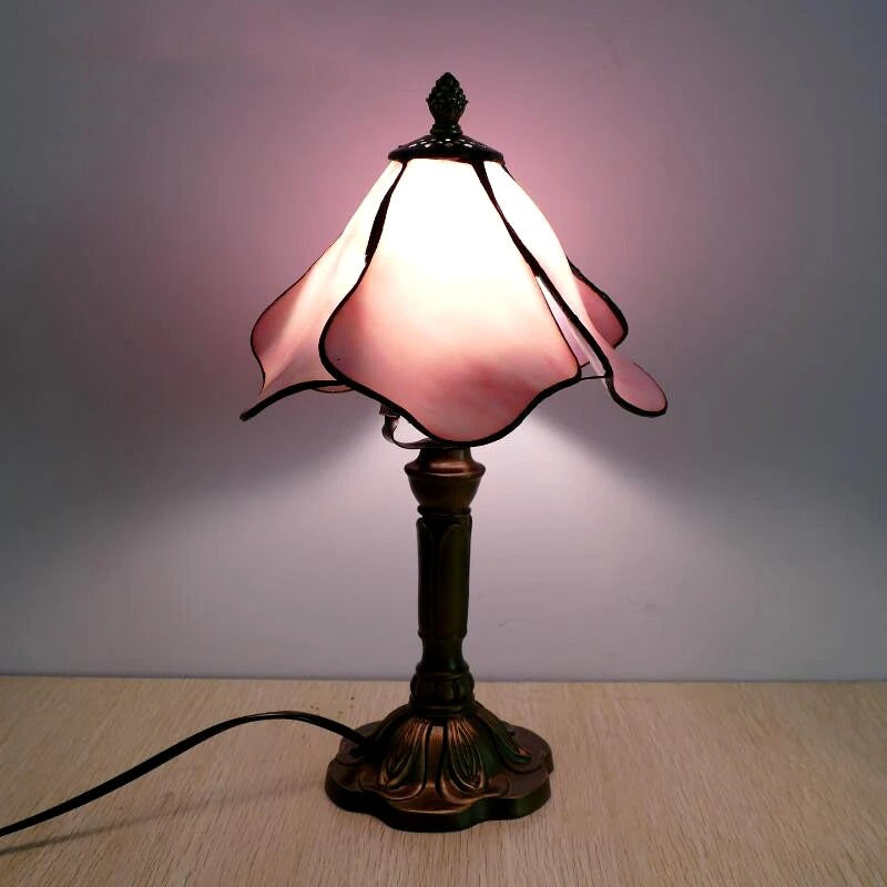 Lampe de Chevet Ancienne Style Tiffany – Verre et Métal