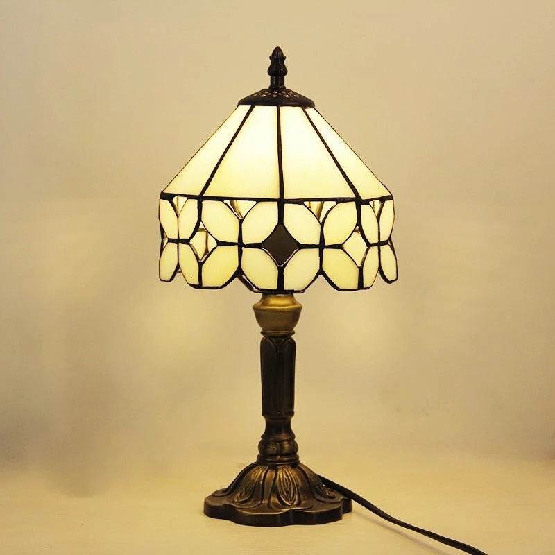 Lampe de Chevet Ancienne Style Tiffany – Verre et Métal