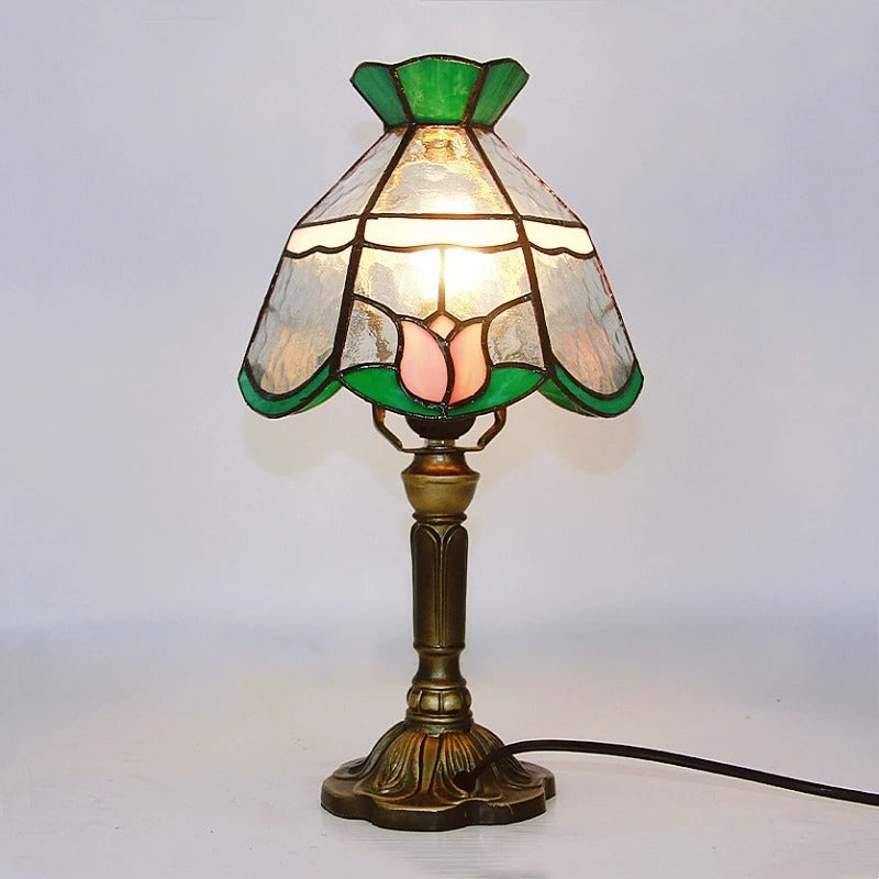 Lampe de Chevet Ancienne Style Tiffany – Verre et Métal