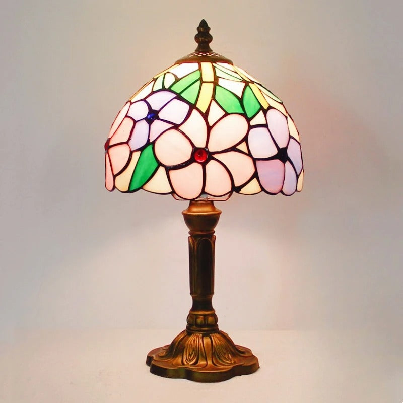 Lampe de Chevet Ancienne Style Tiffany – Verre et Métal