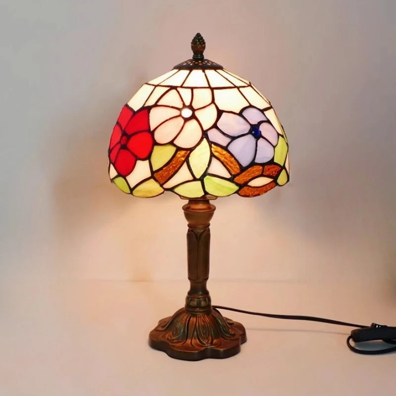 Lampe de Chevet Ancienne Style Tiffany – Verre et Métal