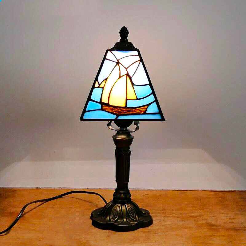 Lampe de Chevet Bleue Style Tiffany – Design Vintage