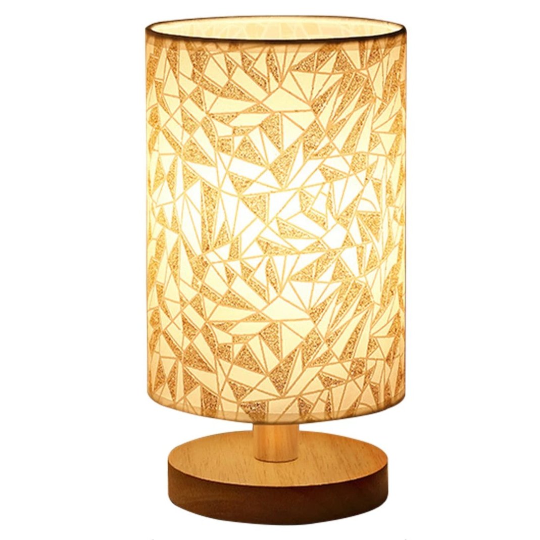 Lampe de Chevet en Bois et Lin – Design Naturel