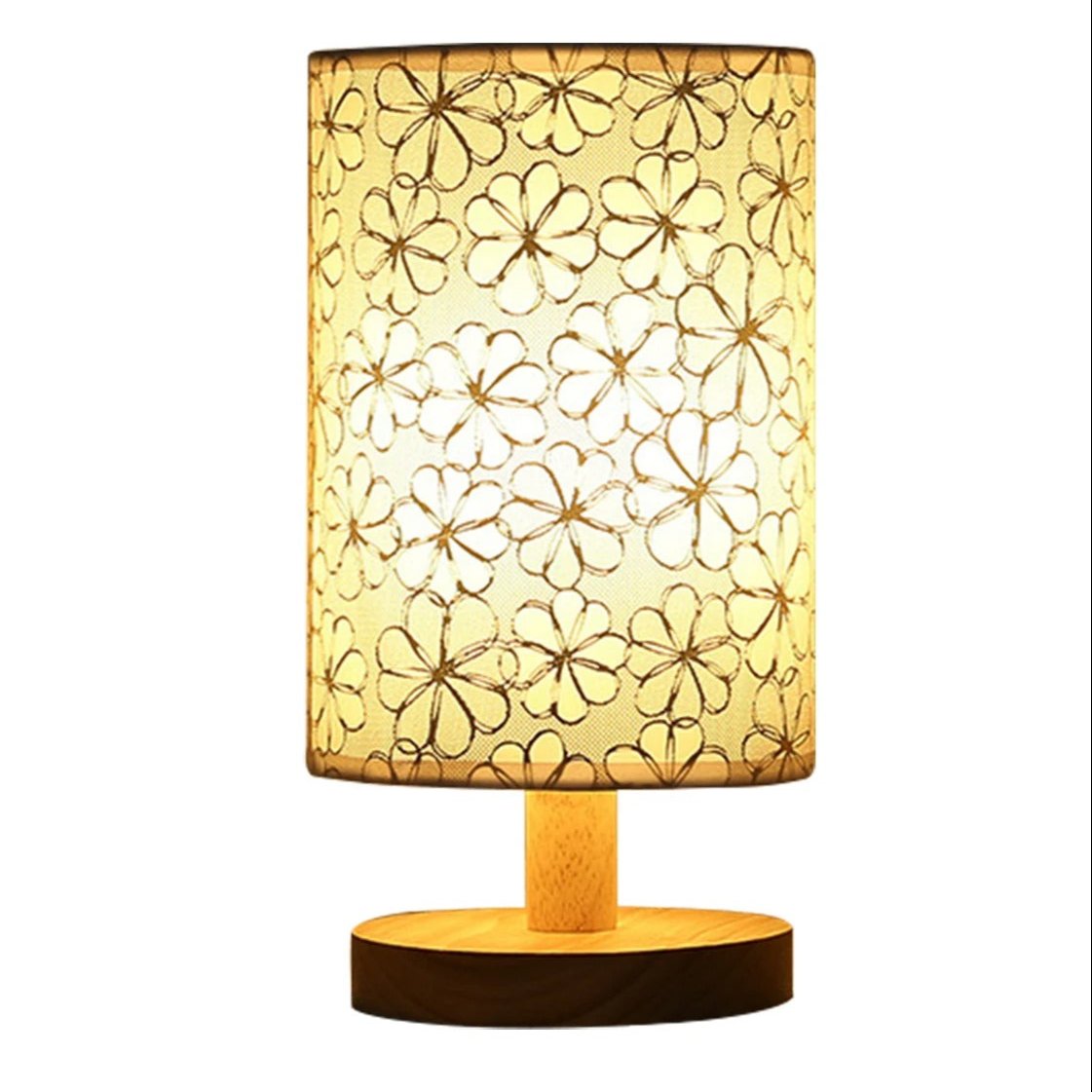Lampe de Chevet en Bois et Lin – Design Naturel