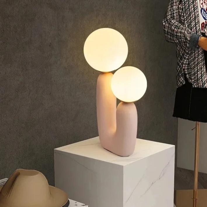 Lampe de Chevet Design Cactus en Résine et Verre