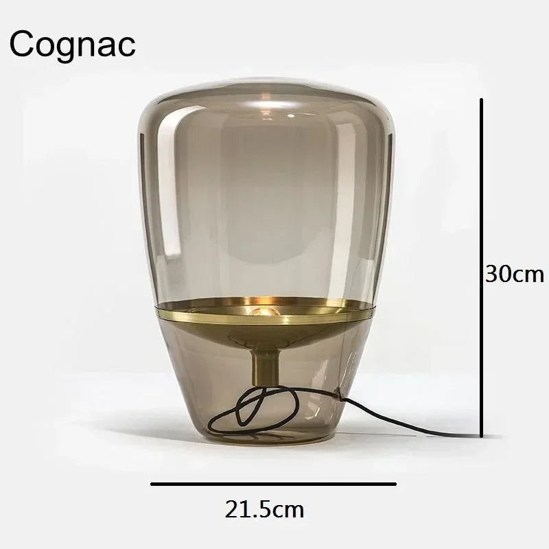 Lampe de Chevet en Verre et Fer – Élégance et Lumière