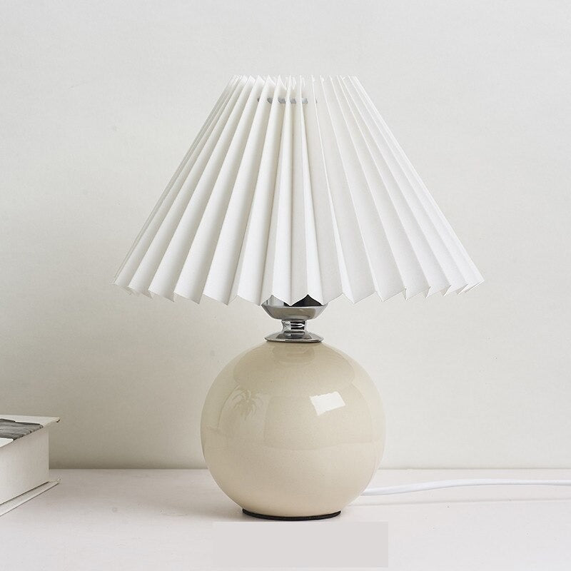 Lampe de Chevet Vintage en Céramique et Tissu