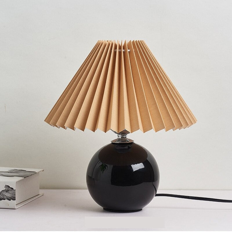 Lampe de Chevet Vintage en Céramique et Tissu