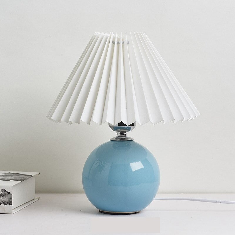 Lampe de Chevet Vintage en Céramique et Tissu