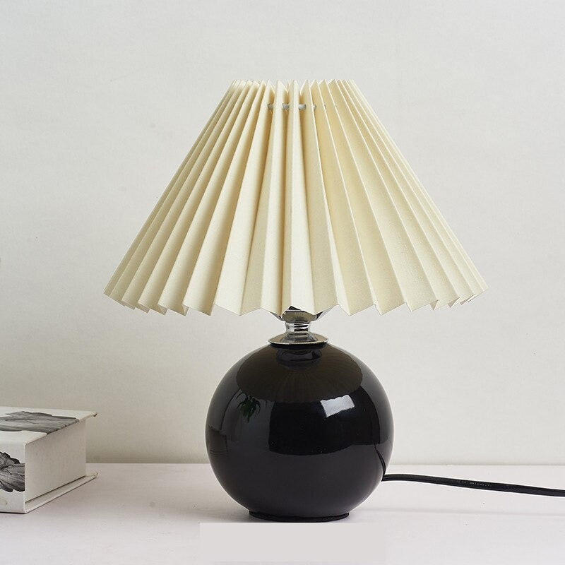 Lampe de Chevet Vintage en Céramique et Tissu