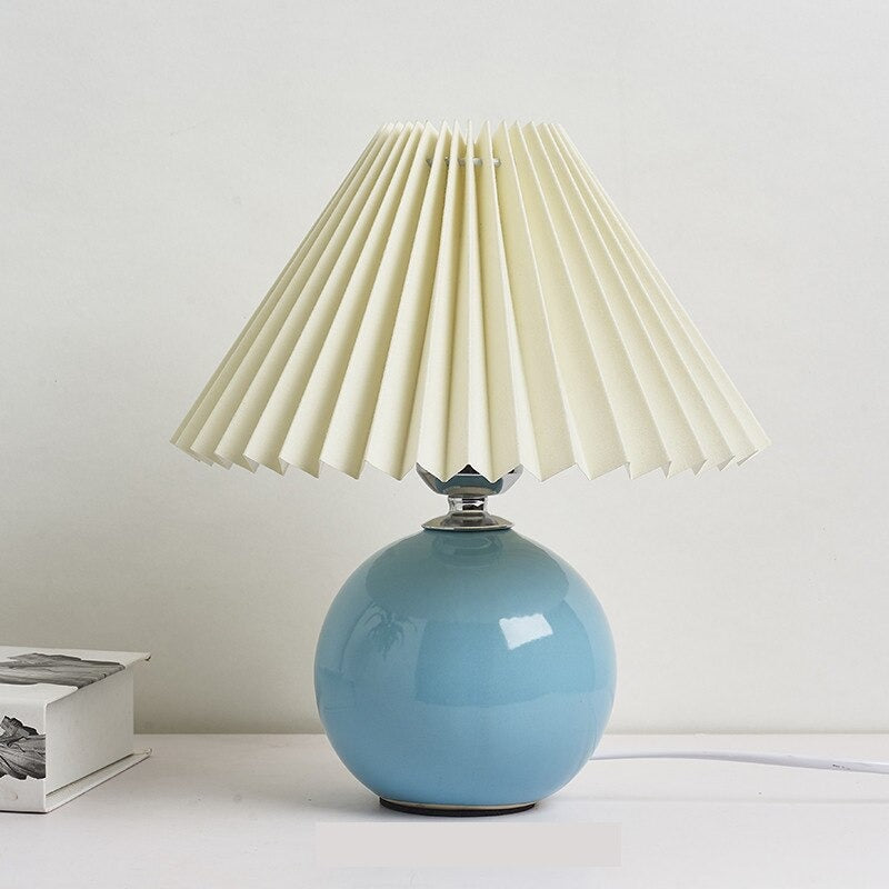 Lampe de Chevet Vintage en Céramique et Tissu