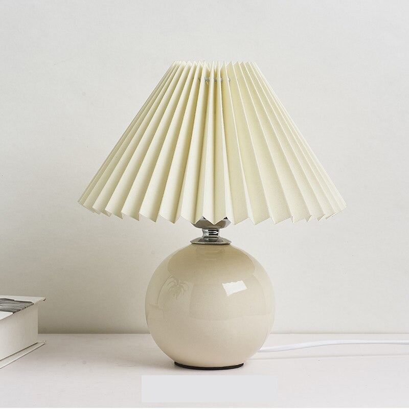 Lampe de Chevet Vintage en Céramique et Tissu