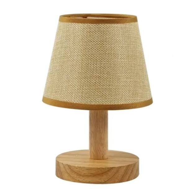 Petite Lampe de Chevet en Bambou et Tissu
