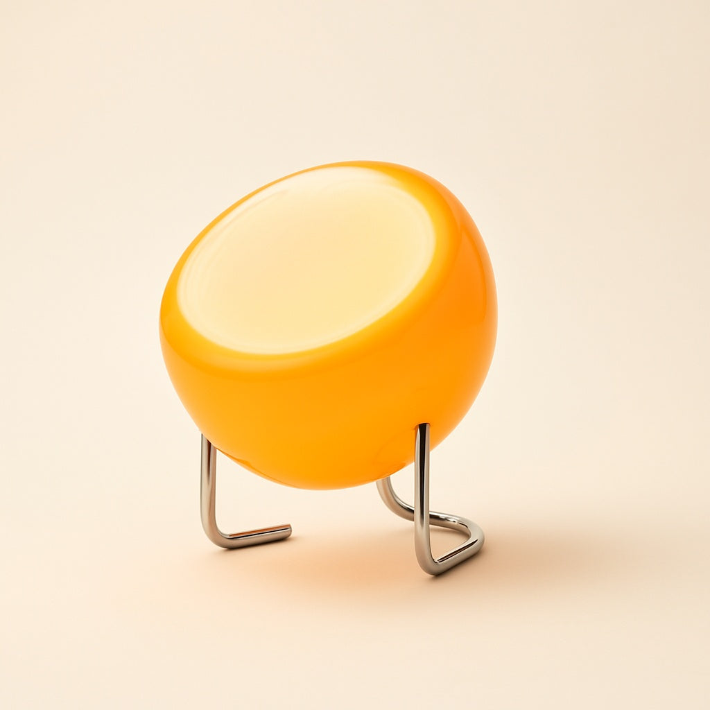 Lampe de Chevet Orange en Métal et Pierre de Verre