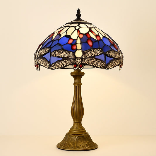 Lampe Tiffany Libellule en Vitrail Artisanal