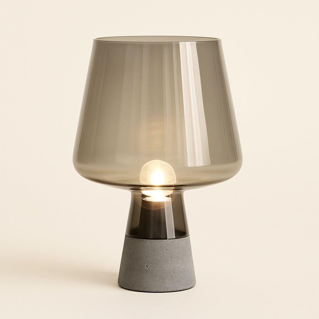 Lampe de Chevet en Ciment et Verre – Style Contemporain